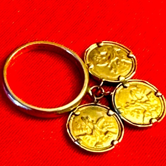 WOW POSHMARK - 14K Gold Three Coins Charm Ring - Picture 11 of 16